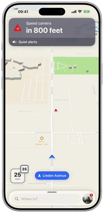 A radar warning on the HUD with the distance counting down