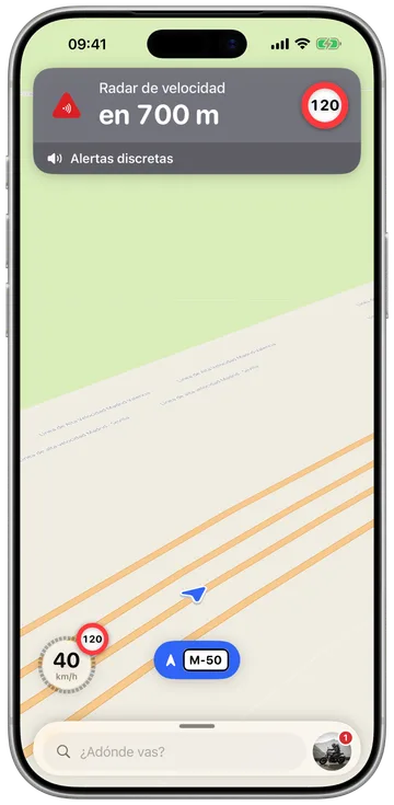 Un aviso de radar en el HUD con la distancia en cuenta atrás