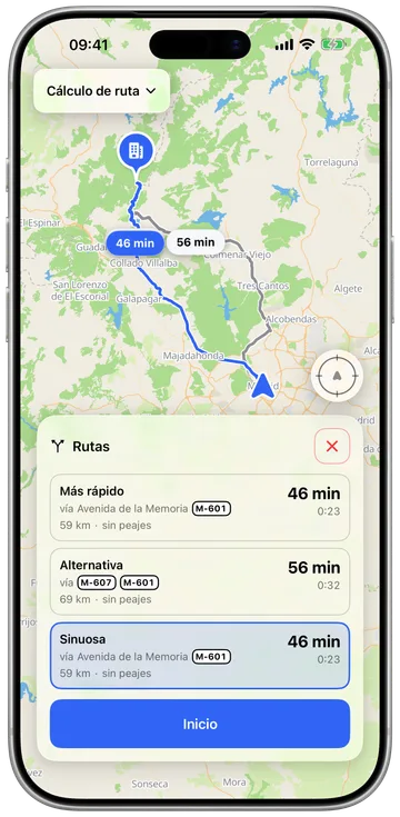 Una ruta sinuosa trazada por las curvas en vez de por la autopista
