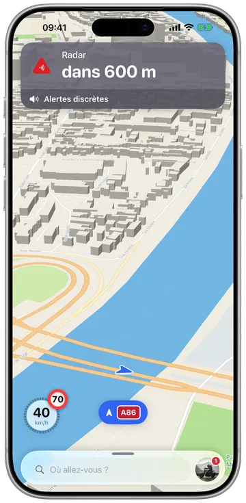 Une alerte radar sur le HUD, la distance qui défile
