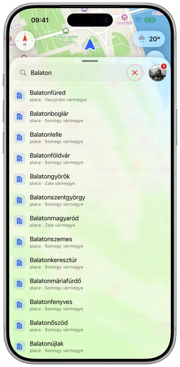 Egy országcsomag a telefonra telepítve: térképek, útvonaltervezés és radaradatok, offline