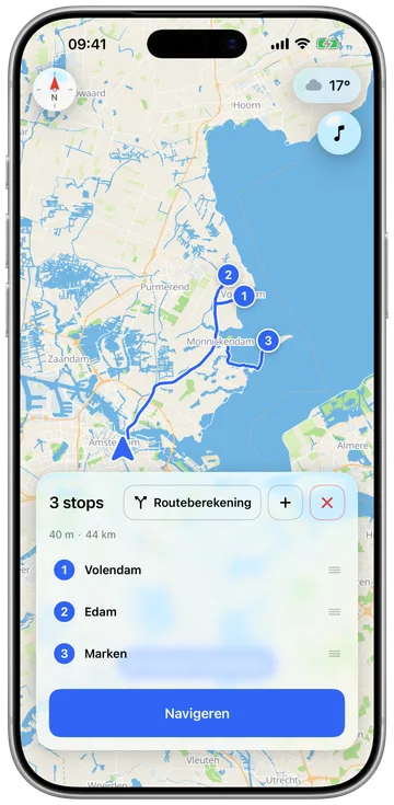 Een rit met meerdere stops plannen op de telefoon