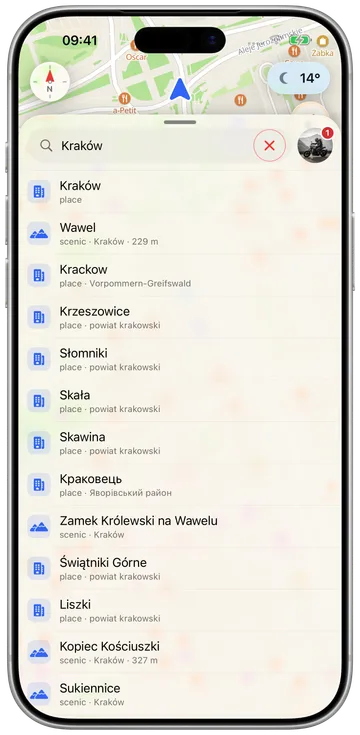 Pakiet kraju zainstalowany w telefonie: mapy, wyznaczanie trasy i dane o radarach, offline