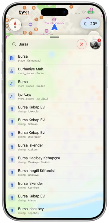 Telefona kurulmuş bir ülke paketi: haritalar, rota hesabı ve radar verisi, çevrimdışı