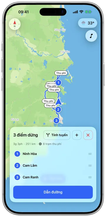 Lên kế hoạch một chuyến đi với nhiều điểm dừng trên điện thoại